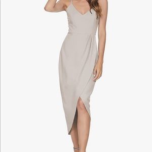 Nude Spaghetti Strap Cocktail Dress